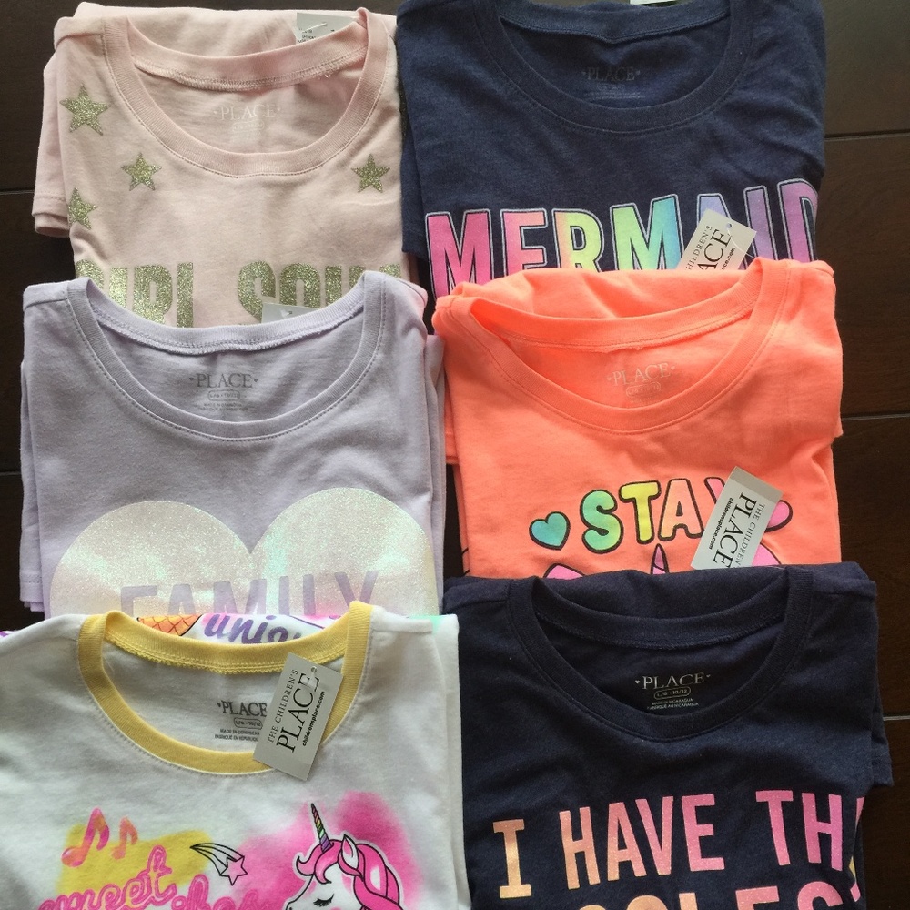 Lot of 6 Short Sleeves Tees Sz L 10/12 NWT